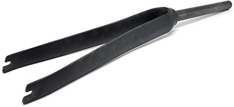 QHY 700C Fixed Gear Fahrrad Federgabel Fahrradgabel for Straßenrennen Ultraleichter Carbon 12K 1-1/8 QR 345g (Color : Mttte Black, Size : 700c)