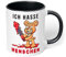 True Statements Spruchtasse Ich Hasse Menschen - Kettensäge Teddybär - Die Kaffeetasse fürs Büro - beidseitig Bedruckt - spülmaschinenfest schwarz