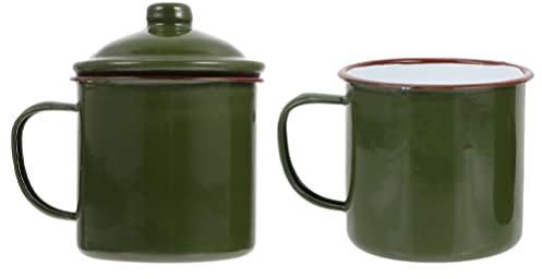 NUOBESTY 2pcs Green Enamel Mug Espresso Enamel Water Cups Novelty Morning Cup Camping Tin Mug Camping Mug Cup Camping Coffee Mugs Enamel Drinking Mugs Tea Mug Vintage Backpack