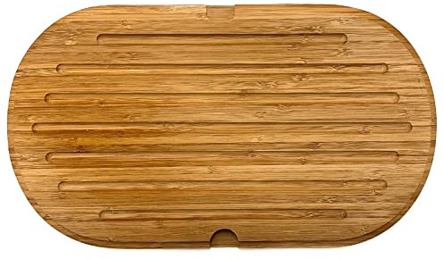 Brotschneidebrett mit Krümelrillen aus Bambus 37 x 21 cm Schneidebrett Küchenbrett Holz Schneide Brett Servierbrett Brettchen