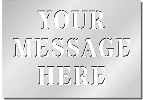 CUSTOM STENCIL - Size A4 Landscape - Any Writing You Want, 3 Lines of Custom Lettering Re-usable Ideal for Crafts Wedding Journal Wheelie Bins Homework DIY Painting on Wood Writing Bunting Sign Making