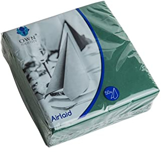 We Can Source It Ltd – Dark Green Airlaid Paper Napkins 40cm 8 Fold with Soft Linen Feel – Luxury Table Napkins for Dining, Weddings and Events – Strong and Absorbent Design - 50 Napkin (1 Packs)