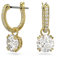 Swarovski Stilla Drop-Ohrhänger, Rundschliff, Weiß, Goldlegierungsschicht