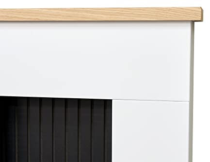Adam Innsbruck Stove Fireplace in Pure White & Black, 45 Inch