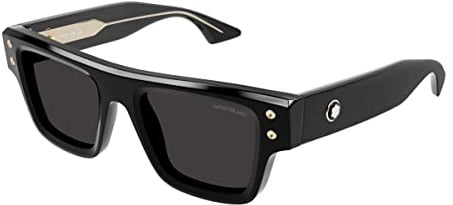 Montblanc MB0253S Herren-Sonnenbrille, Schwarz/Grau, 52/21/145