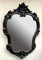 Generisch Wandspiegel Antik Oval Gold Weiß Silber Schwarz Retro Spiegel Barock 50X35 Badspiegel Prunkspiegel Wohnzimmerspiegel C 444 (Schwarz)
