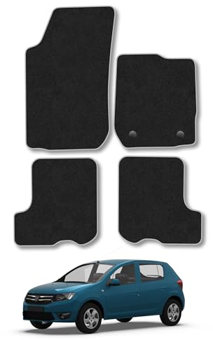 Dacia Sandero (2013-2021) Carpet Car Mats | Grey Edge Trim Tailored Fit Floor Mats Full Coverage Protection Accessories Easy Clean Anti Slip Made in the UK