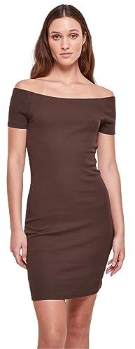 Urban Classics Damen Ladies Off Shoulder Rib Dress