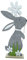WBWT Oster-Hase Figur aus Filz, grau Größe L 46cm, mit Ei auf Holz-Fuß für Ostern Frühling, Auswahl von Farbe und Größe möglich, Oster-Deko