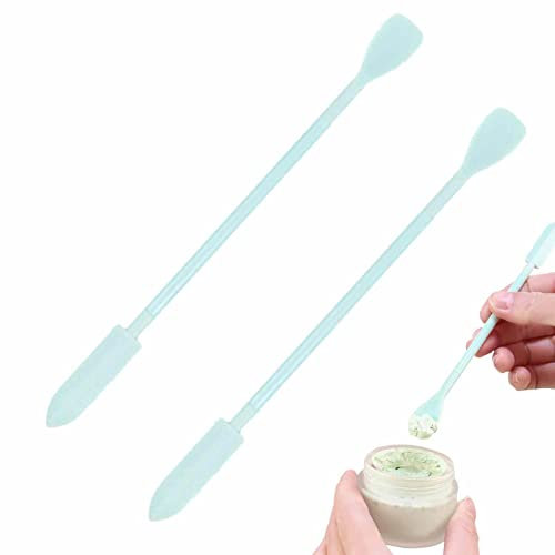 delr Schminkspatel Silikon | -Spachtel Silikon-Spachtel - 2 Stück dünne Glasschaber, Make-up-Spatel zum Mischen von Creme, Hautpflege oder Schaben von Gläsern