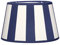 B-Ware Lampenschirm gestreift Tischlampenschirm E27 Lampenschirm oval mit Streifen gestreifter Schirm rund (oval 26 cm breit, Blau-Creme)
