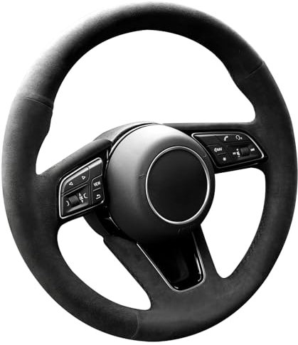 Alfanxi Alcantara Lenkradbezug für Audi A3 A4 A5 S4 Q2 Q3 RS5 S5 Premium mit Schaltpaddeln (ohne Streifen)