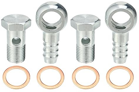 A ABSOPRO Hohlschrauben 16mm ID Beschläge 4 Stück Motorrad Hohlschrauben mit Unterlegscheiben M16 X 1,5