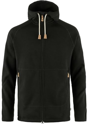 Fjällräven Herren Övik Fleece Hoodie Jacke, Black, S