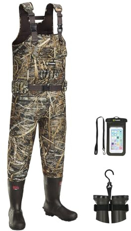 TIDEWE Wathose Jagd Wathose für Herren mit 800G Isolierung, wasserdichte Neopren Camo Bootfoot Wathose