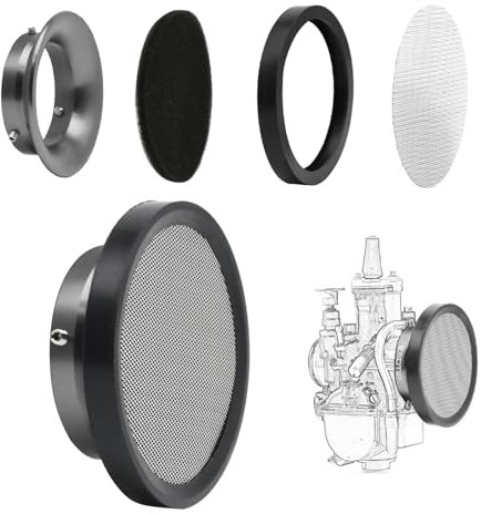 Carburatore Velocity Stack Filtro dell'aria per tromba modificato in lega di alluminio con filtro in spugna in rete d'acciaio per PWK 21-30 mm Aspirazione rapida breve suggerisce per piccoli