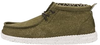 Hey Dude Wally Mid Canvas Herren - Slip-On Schuhe - Ankle Boots, Olive, 40