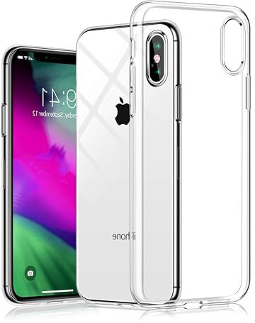 Crystal Clear Transparent Gel Case for iPhone XS, [Slim-Fit] [Anti-Scratch] [Shock Absorption] [ Anti-Yellowing] [Shock Absorption] Soft TPU Cover [Supports Wireless Charging]