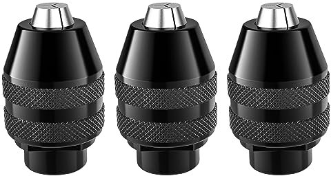 TNSRAY 3 Pezzi 4486 Mandrino Autoserrante da 0.3-3.2 mm,Multi Cambio Rapido Mandrino per Utensile Multifunzione Rotativo,Mandrino per Dremel,Cambio rapido M8*0.75MM per Utensili rotanti Multiuso