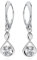 Ohrringe Silber 925 Hängend für Damen Infinity Unendlichkeit Ohrhänger Mädchen Hängeohrringe mit Rund Kristallen Stein 12 Geburtsstein Schmuck für Sie Geschenk Muttertag (01-Januar - Crystal)