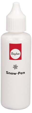 Rayher Snow-Pen, schneeweiß, Flasche 50 ml, Strukturpaste, Schneepaste zum Basteln, Schreiben und Verzieren direkt aus der Flasche, 35084100