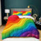 CozyRest Bettwäsche Bunter Regenbogen 155x220 cm 3 teilig Bettbezug Set mit Kissenbezüge, Wellentextur Bettwäsche-Sets Mikrofaser mit Reißverschluss Weich und Atmungsaktiv Bügelfrei
