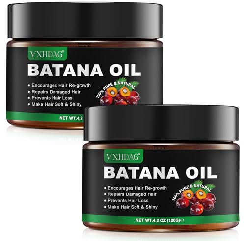 Olio di Batana per la crescita dei capelli - Olio di Botana 100% naturale, elimina le doppie punte, ripristina i capelli danneggiati, migliora la luminosità dei capelli (2 Packs 2x120 G)