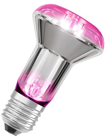 Osram LED Star Pflanzenlampe mit Filament und 7.5 W / 140 lm, E27 Sockel, mit warmweißem Licht bei 1300 Kelvin lässt sie Pflanzen gedeihen. Sie ist nicht dimmbar und 63 mm groß.
