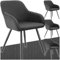 tectake® 4X Esszimmerstuhl, Sessel bequem mit Armlehne, Polsterstuhl, Cord Cocktailsessel, Loungesessel für Wohnzimmer, Esszimmer, Moderne Küchenstühle, Bürostuhl - anthrazit/schwarz