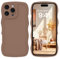 DOMAVER Case for iPhone 16 Pro with Cute Curly Wave 6.3 inch, TPU Silicone Slim Fit Shockproof Phone Cover for Girls Women Men, Full Body Protective iPhone 16 Pro Cover, Khaki