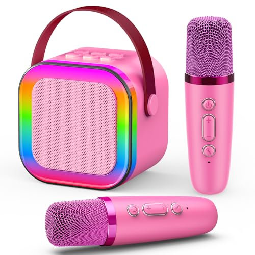 Dislocati Regalo Niña 3-12 Años, Karaoke 2 Microfonos Inalambricos Juguetes Niños 3-12 Años Regalo Niño 4-12 Años Micrófono Karaoke Niños Juguete Niña 3-12 Años