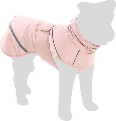Flamingo Hundemantel Winter – Cujo Rosa – XXS 30cm – warm & modisch – Polyester – isothermische Innenschicht – wasserabweisend – reflektierende Streifen – Klettverschluss – Geschirröffnung