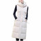 FGVFCS Damen-Kapuzenjacken, lange Steppjacken, dicke Weste, Winter, warm, durchgehender Reißverschluss, ärmellos, Trenchcoat, Windbreaker, gepolsterte Mäntel, 01 Beige, M