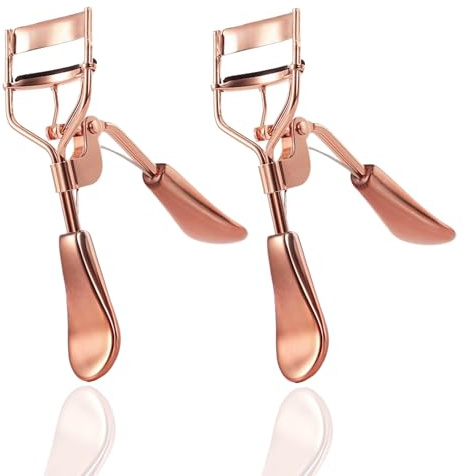 Professioneller Wimpernzange, langanhaltende angehobene Wimpern, ergonomischer Komfort, Halt, perfekte Locken in Sekunden (2 x Roségold)
