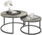 HOMCOM Runder Couchtisch 2er Set, stapelbar Beistelltisch in Zementoptik, Satztisch mit Metallgestell, Sofatisch für Wohnzimmer, Schlafzimmer, Balkon, Grau
