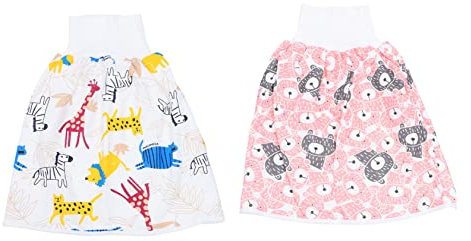 ifundom 2stücke Baumwoll-trainingshosen Für Kleinkinder Hochtailliert Und Waschbar Für Töpfchentraining Zebra Und Giraffe