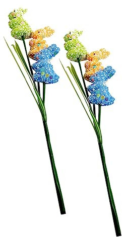 MAGICLULU 2stücke Hasen-bastelarbeiten Cartoon-farbmalerei Hasen-Ornamente Aus Stäbchen Hasen-Ornamente Bastelarbeiten Für Zuhause Wohnzimmer Kinderzimmer Kindergarten