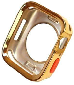 AHGDDA Funda de TPU para Apple Watch Series Ultra 49 mm 9 8 7 41 mm 45 mm, carcasa con marco de parachoques para iWatch 6 5 SE 4 40 44 mm(Plating-Gold,44mm)