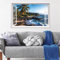 ANHUIB 3D Wandtattoo Blick Aufs Meer Wandsticker Strand Palme Wandtattoo Badezimmer Wasserfest Wandsticker Wohnzimmer Landschaft 84x52cm Wand Deko für Wohnzimmer Schlafzimmer Küche Flur Bad Aufkleber