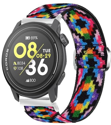 Blueshaweu 20mm 22mm Armband Kompatibel für COROS Smartwatch, Weich und Dehnbar Elastizität Ersatzband Kompatibel mit Coros Pace 3/ PACE Pro/APEX 2 /APEX 2 Pro etc (Böhmen, 20mm)
