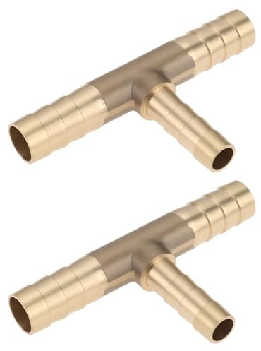 LT Easiyl 2 Raccords Cannelés en Laiton en T de 8 Mm 6 Mm Et 8 Mm pour Connecter Facilement Les Conduites d'air d'eau de Carburant de Fioul