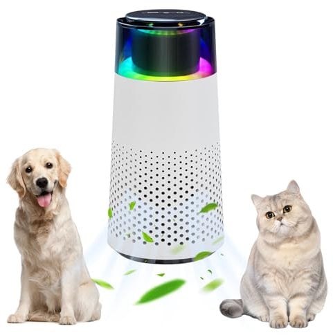 Purificatore D'Aria, Purificatore D'Aria Portatile Con Funzione Luce Notturna Purificatore D'Aria Per Peli Di Animali Camera Da Letto Soggiorno Elimina Automaticamente Gli Odori Di Gatto
