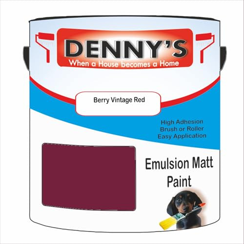 Premium Interior Wall & Ceiling Emulsion Paint – Berry Vintage Red – Rich Matt Finish, Durable & Washable, Low Odour, Ideal for Living Rooms, Bedrooms & Hallways (1 Litre Tin)