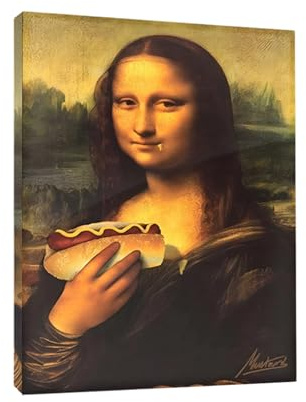Luckxing Lustiges Poster Kunstdrucke, Mona Lisa Badezimmer-Wandposter, Toilettenhumor, Lustiger Druck Vintage Badezimmer Wandkunst, Ironische Wanddeko Für Toilette, Gäste-WC, Restaurant - Ohne Rahmen