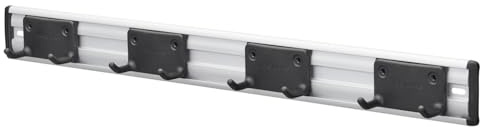 Fiskars OneClick Gartengerätehalterung | Für Gartengeräte mit Aufhängeloch, Inkl. Schrauben, Metall, Schwarz/Silber, 1082705