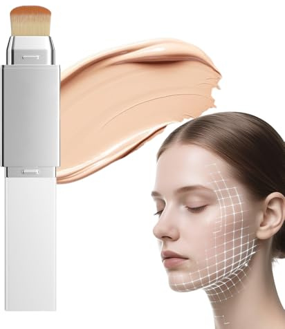 Foundation Stick, 2026 Neu Changing Foundation Make Up Mit Pinsel Aufsatz, Wasserfest Und Langanhaltend Feuchtigkeitsspendender Concealer Balm Langanhaltender Halt Bis zu 12 Stunden (1Pcs)