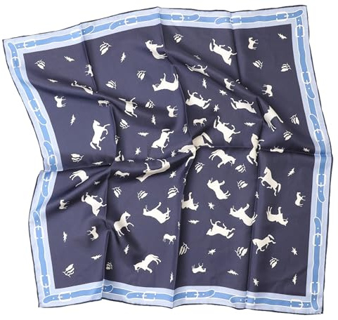 Prettystern Seidenhalstuch 65x65 cm Unisex Seidentuch, handrollierte Kanten, 100% Seide Halstuch Kopftuch für Damen & Herren