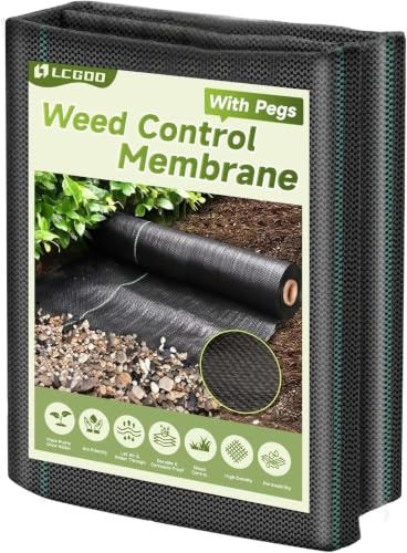 LCGOD Unkrautvlies 1x10m, 110g/m² Premium Gartenvlies | Wasserdurchlässiges & UV-stabiles Gartenvlies, Reißfeste Unkrautfolie für Hochbeet, Terrasse, Blumenbeete und Wege