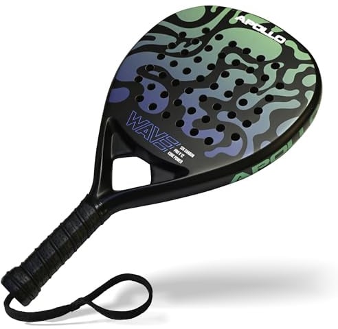 Apollo Padelschläger - Kohlefaser Schläger für Damen und Herren, Anfänger & Fortgeschrittene, leichtes 3K und 12K Carbon - nur 365g