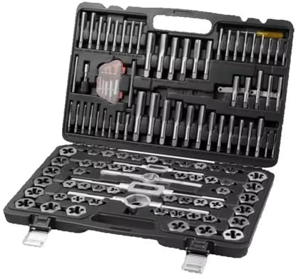 XYUOIS Drive Socket Set 116-Piece Tap and Die Set Include Metric and SAE Size Bearing Steel Taps and Dies Essential Threading Tool